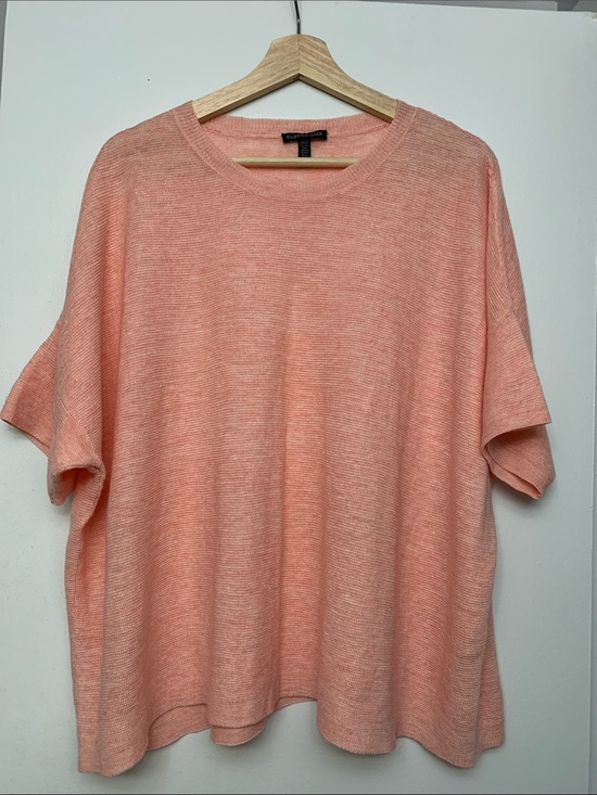 Eileen Fisher Tops - Eileen Fisher Peach Knit Crewneck Top XL 100 percent organic linen. New.